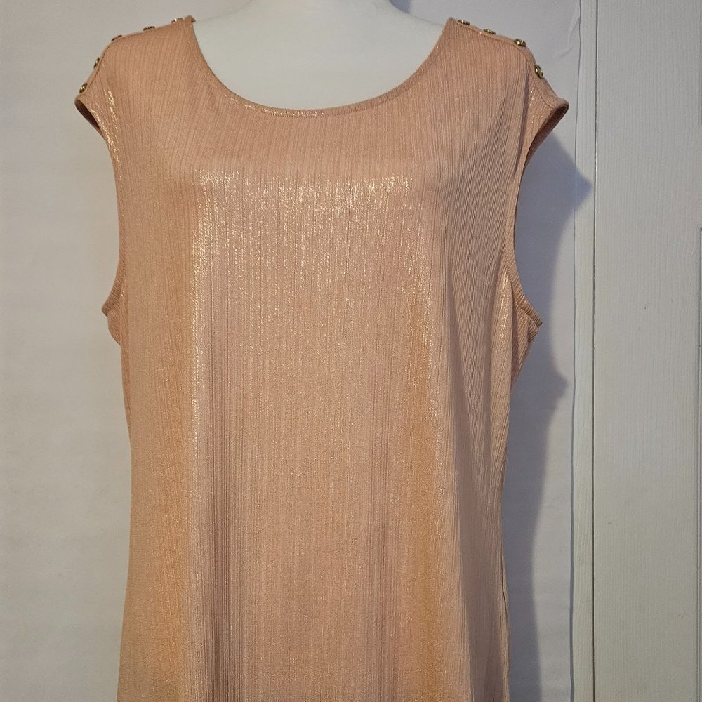 Calvin Klein Blush Pink Gold Shimmer Sleeveless Top Size 0X